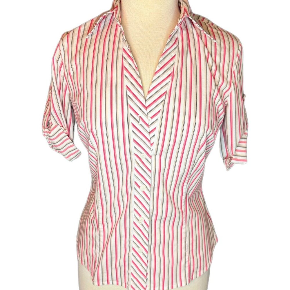 Worthington Medium Womens Button Stretch Size 8 White, Pink, Black, Beige  NWOT